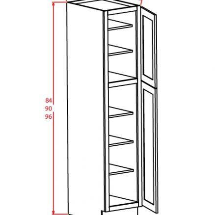 U188424 Wall Pantry Cabinet 18 inch by 84 inch by 24 inch Cambridge Sable