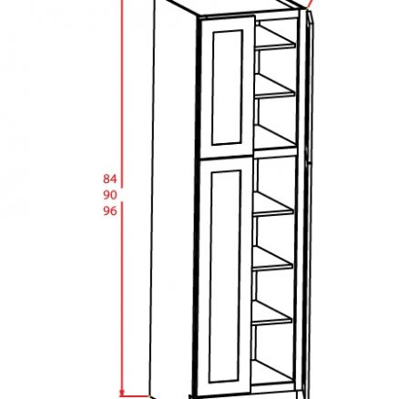 U248424 Wall Pantry Cabinet 24 inch by 84 inch by 24 inch Cambridge Antique White