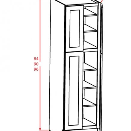 U249624 Wall Pantry Cabinet 24 inch by 96 inch by 24 inch Cambridge Sable