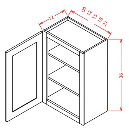 W2136 Wall Cabinet 21 inch by 36 inch Shaker White