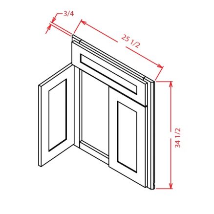 DCSF42 Diagonal Corner Sink Base Front Shaker White