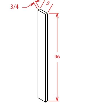 F396 Tall Filler 3 inch Wide Shaker White