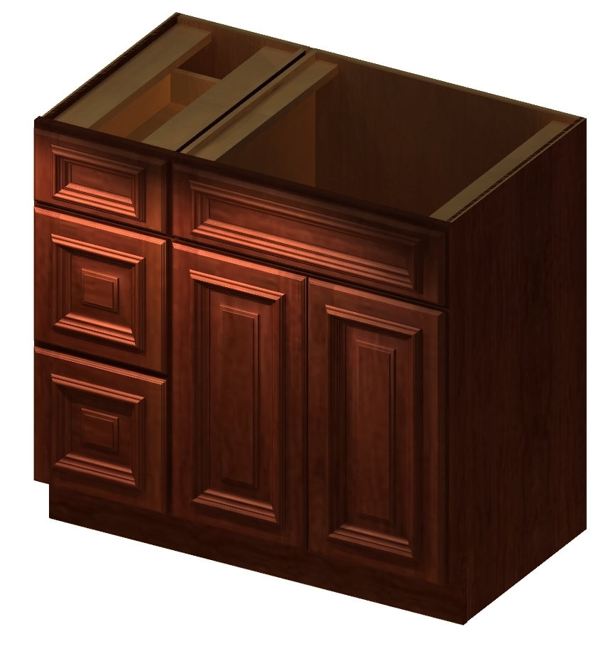 CSV3621DL Vanity Combo BasesDrawers Left 36 inch Vanities