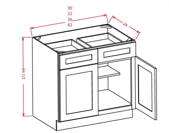 B30 Base Cabinet 30 inch Shaker Gray