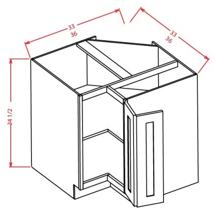 BER33 Base Easy Reach Cabinet 33 inch Shaker Gray