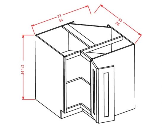 BER33 Base Easy Reach Cabinet 33 inch Shaker Gray