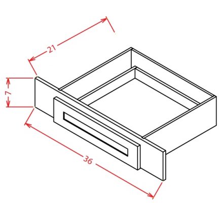 VKD36 Vanity Knee Drawer Shaker Gray