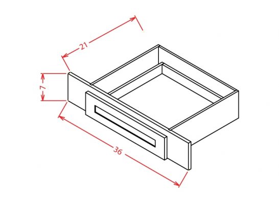 VKD36 Vanity Knee Drawer Shaker Gray