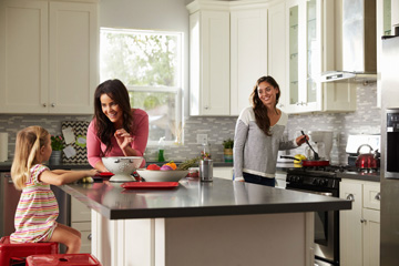 Family in the kitchen