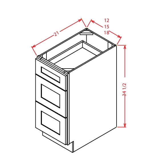 Tw 3vdb15 Vanity Drawer Base 15 Inch Cabinetcorp