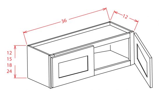 W3624 Bridge Cabinet 36 inch by 24 inch Tacoma White