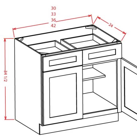 B36 Base Cabinet 36 inch Shaker Dusk
