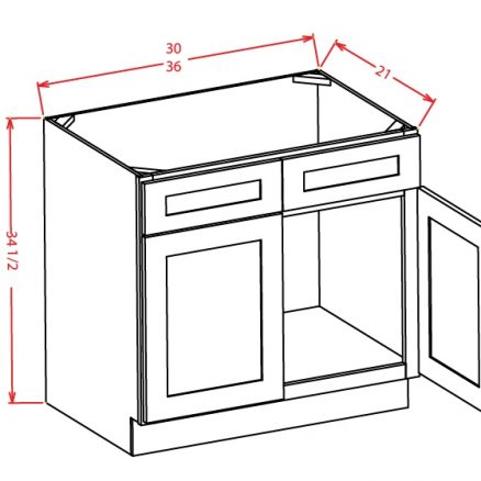 VS30 Vanity Sink Base Cabinet 30 inch Tacoma White