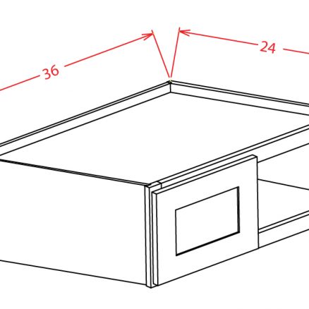W361824 Bridge Cabinet 36 inch by 18 inch by 24 inch Shaker Dusk