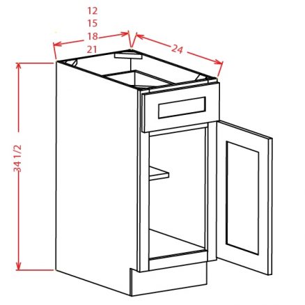 B12 Base Cabinet 12 inch Shaker Dusk