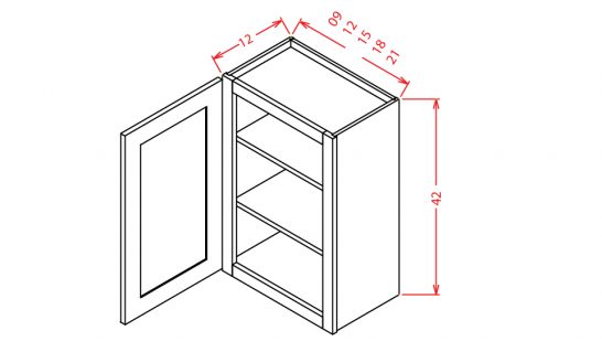 W1242 Wall Cabinet 12 inch by 42 inch Tacoma Dusk