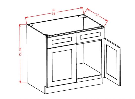VS36 Vanity Sink Base Cabinet 36 inch Tacoma Dusk