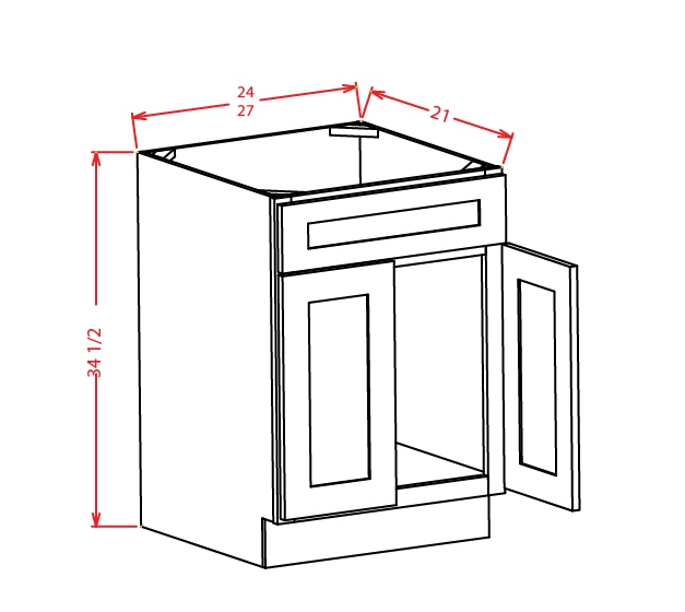 Td Vs27 Vanity Sink Bases Double Door Single Drawer Front 27