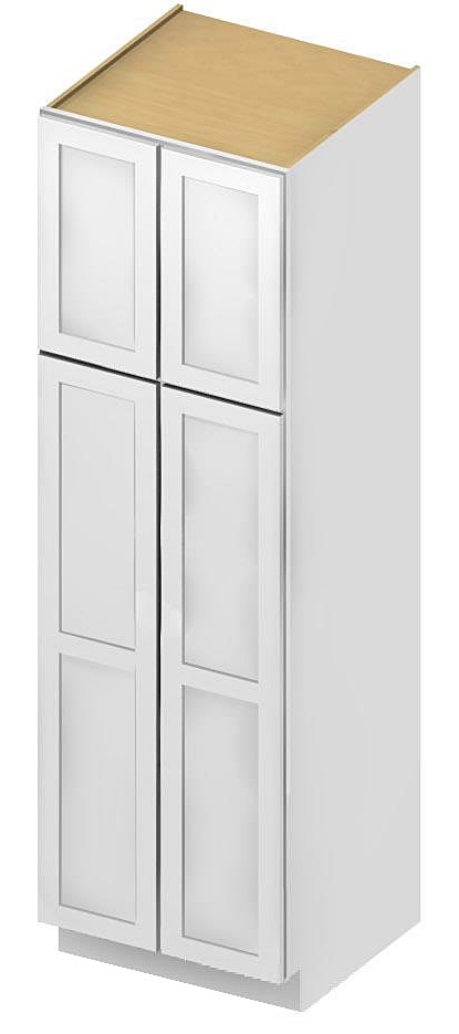 U309624 Wall Pantry Cabinet 30 inch by 96 inch by 24 inch Shaker Antique White