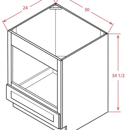 Base Microwave 30″ Shaker Antique White