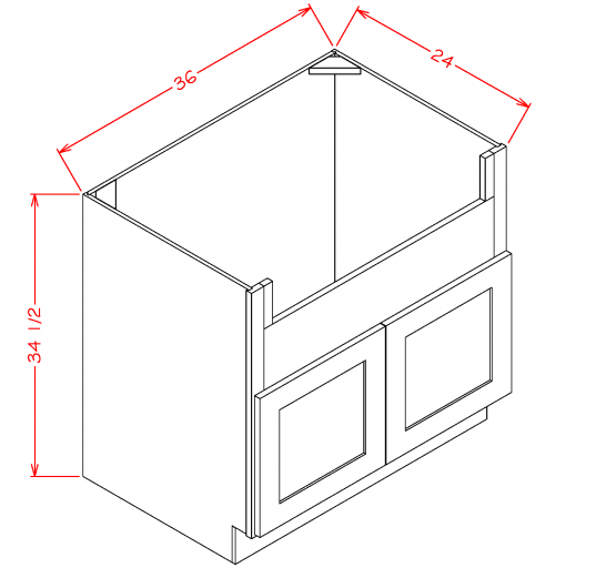 FSB36 Farm Sink Base Cabinet 36 inch Shaker Gray