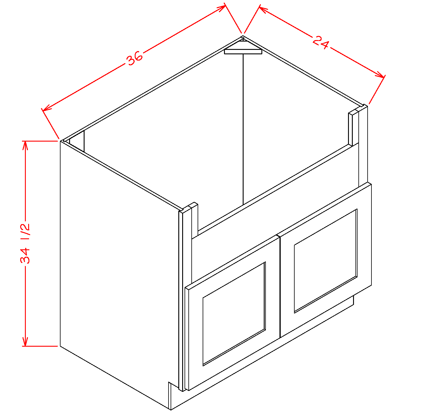 36 in sink store base cabinet