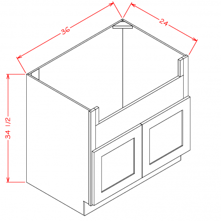 FSB36 Farm Sink Base Cabinet 36 inch Shaker Dusk