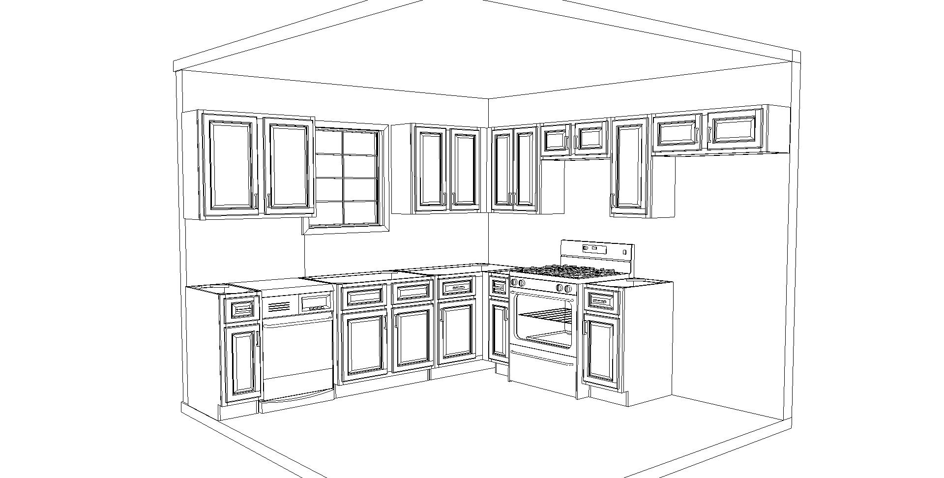 L Shape Kitchen Outline CabinetCorp