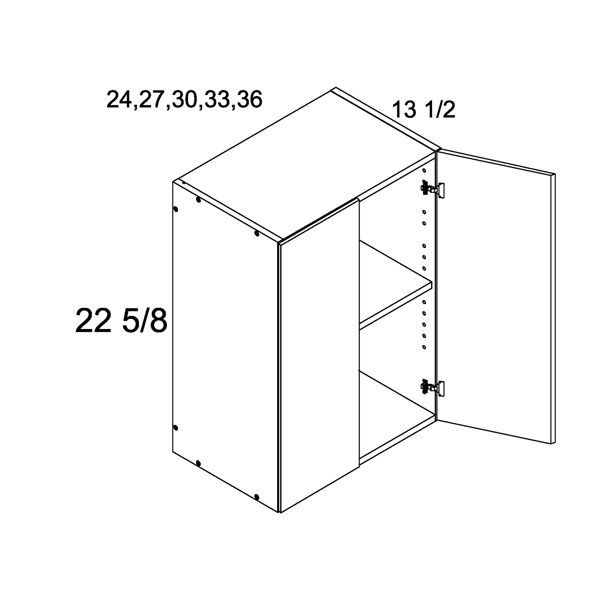 Rcs W3023 22 5 8 H Two Door Wall Cabinets 30 Inch Cabinetcorp