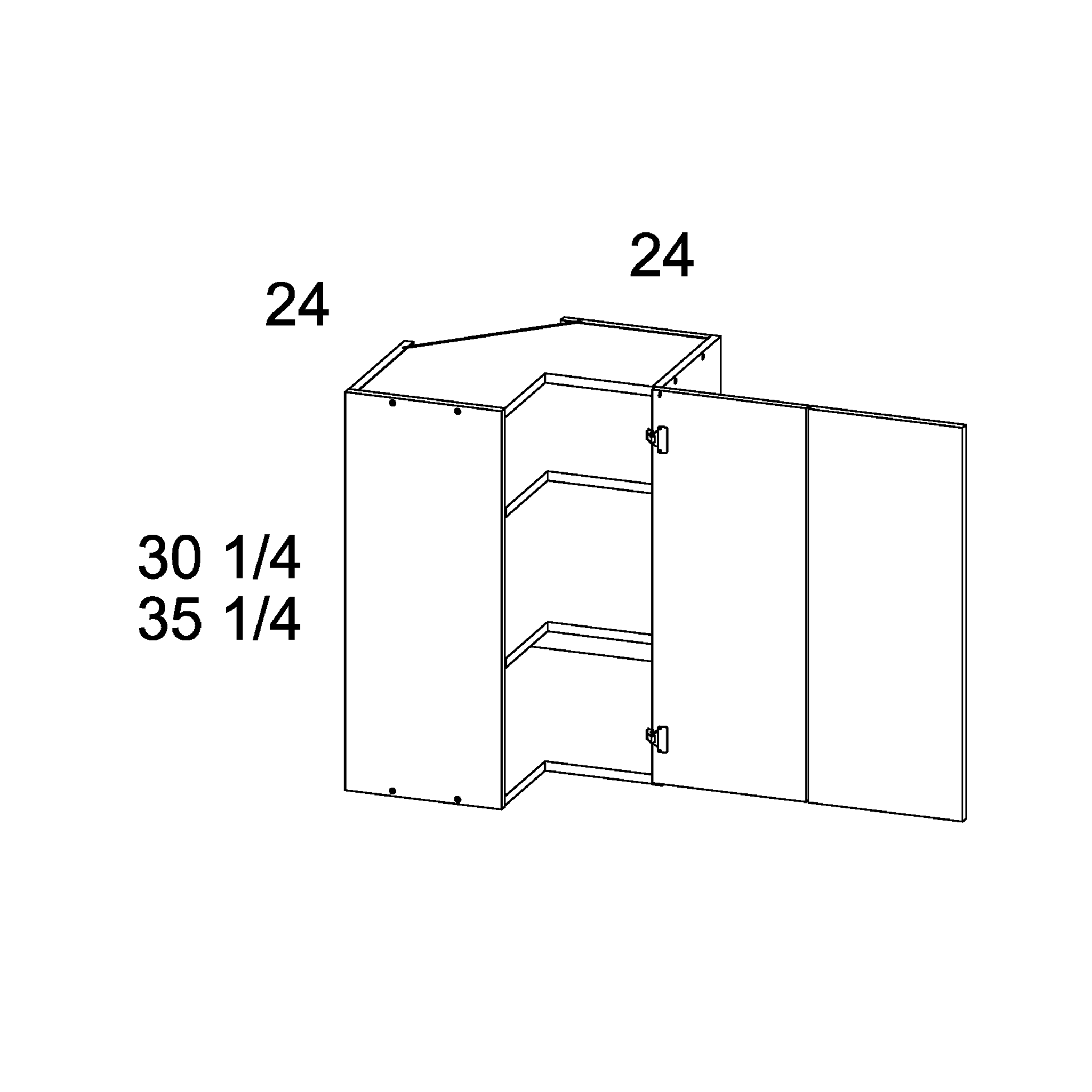 Rcs Wer2430 30 1 4 H Easy Reach Corner Wall Cabinets 30 Inch