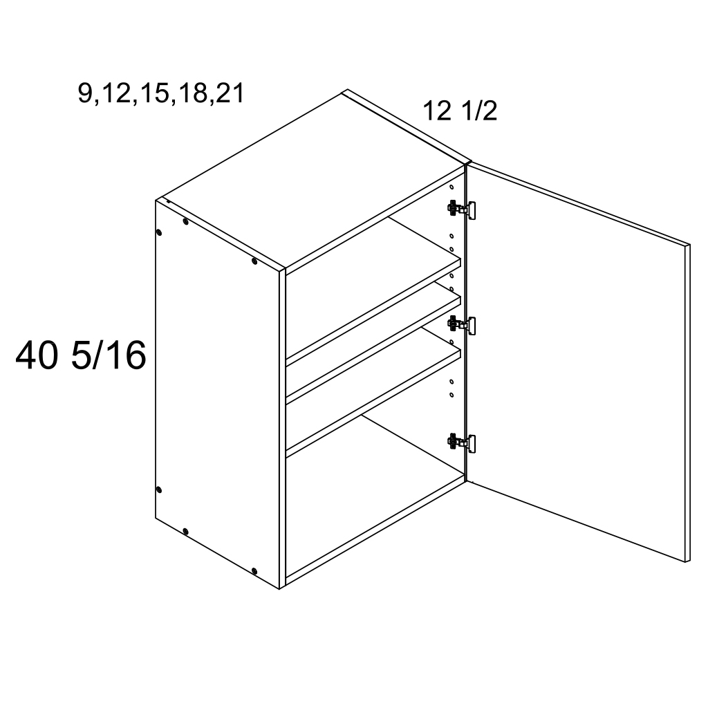 Mgw W0940 One Door 40 25 Height Wall Cabinet 9 Inch Cabinetcorp