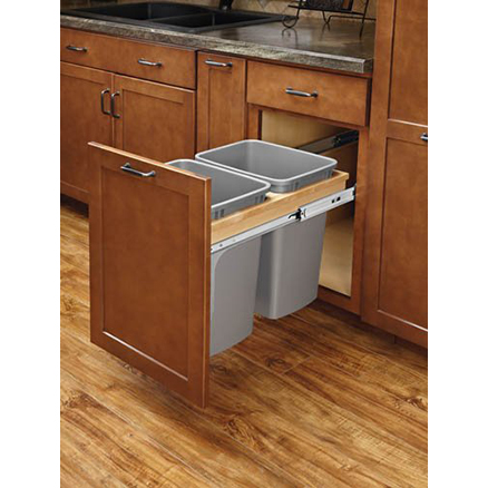 4WCTM-18BBSCDM2 - Double 35qt Top Mount w/Ball Bearing Soft Close Slides 15" opening