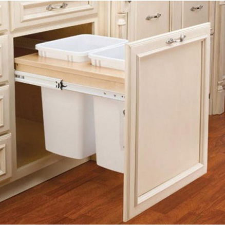 4WCTM-18BBSCDM2-175 - Double 35qt Top-Mount w/Ball Bearing Soft Close Slides 14 1/2" Opening