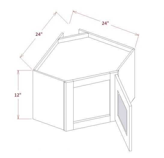 SA-DCW2412GD - Diagonal Corner Stacker Wall Cabinets - 24 inch