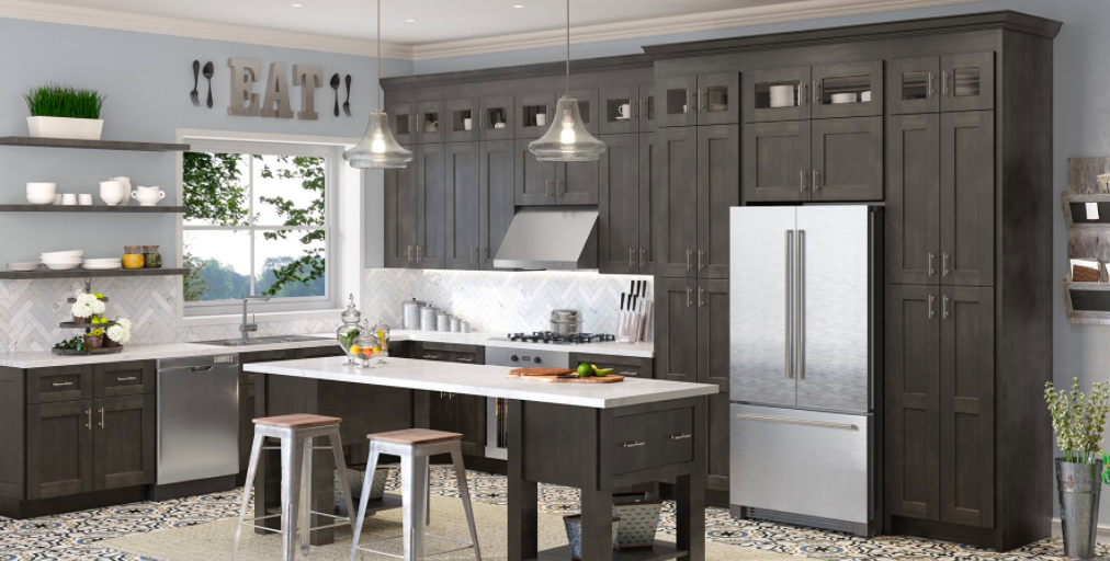 charcoal grey kitchen cabinets