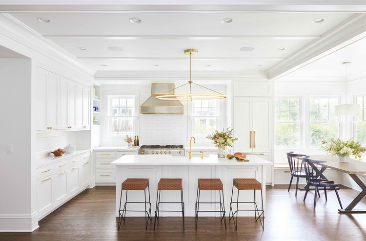 kitchen design idea gold hardware