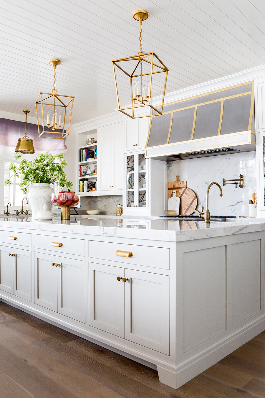 Matte Gold White Cabinets 