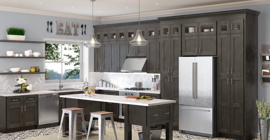 Hardware for dark gray cabinets