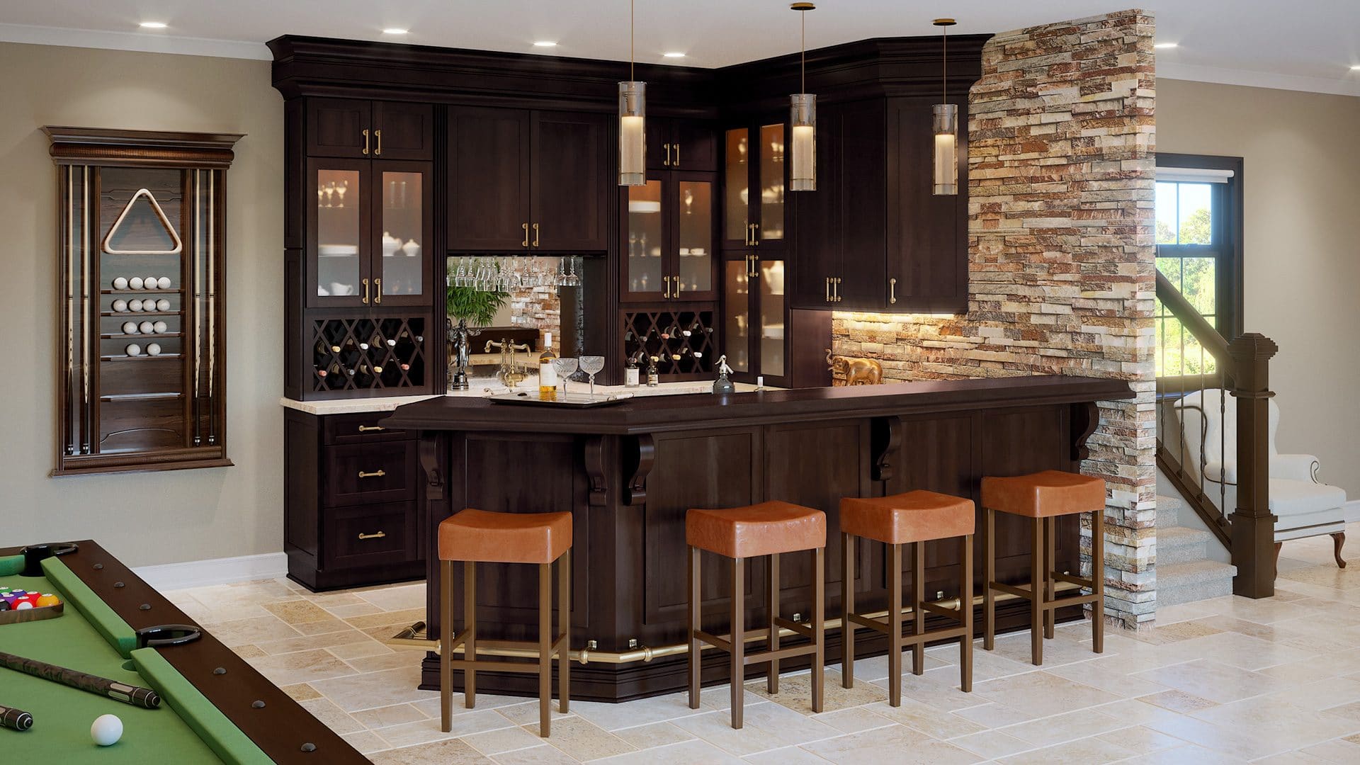 Espresso cabinets can increase the home's value