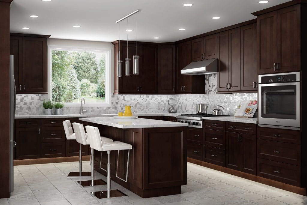 True Black Shaker Kitchen Cabinets