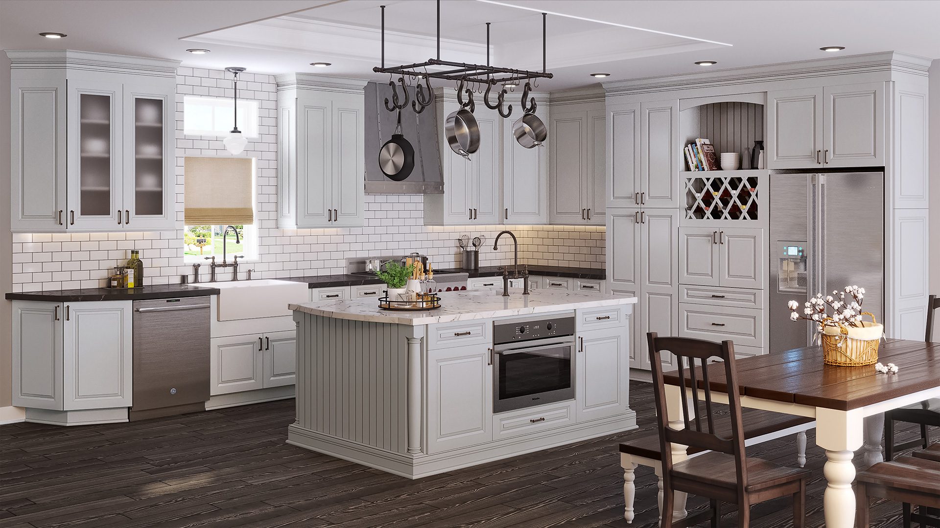 Transitional kitchen cabinets