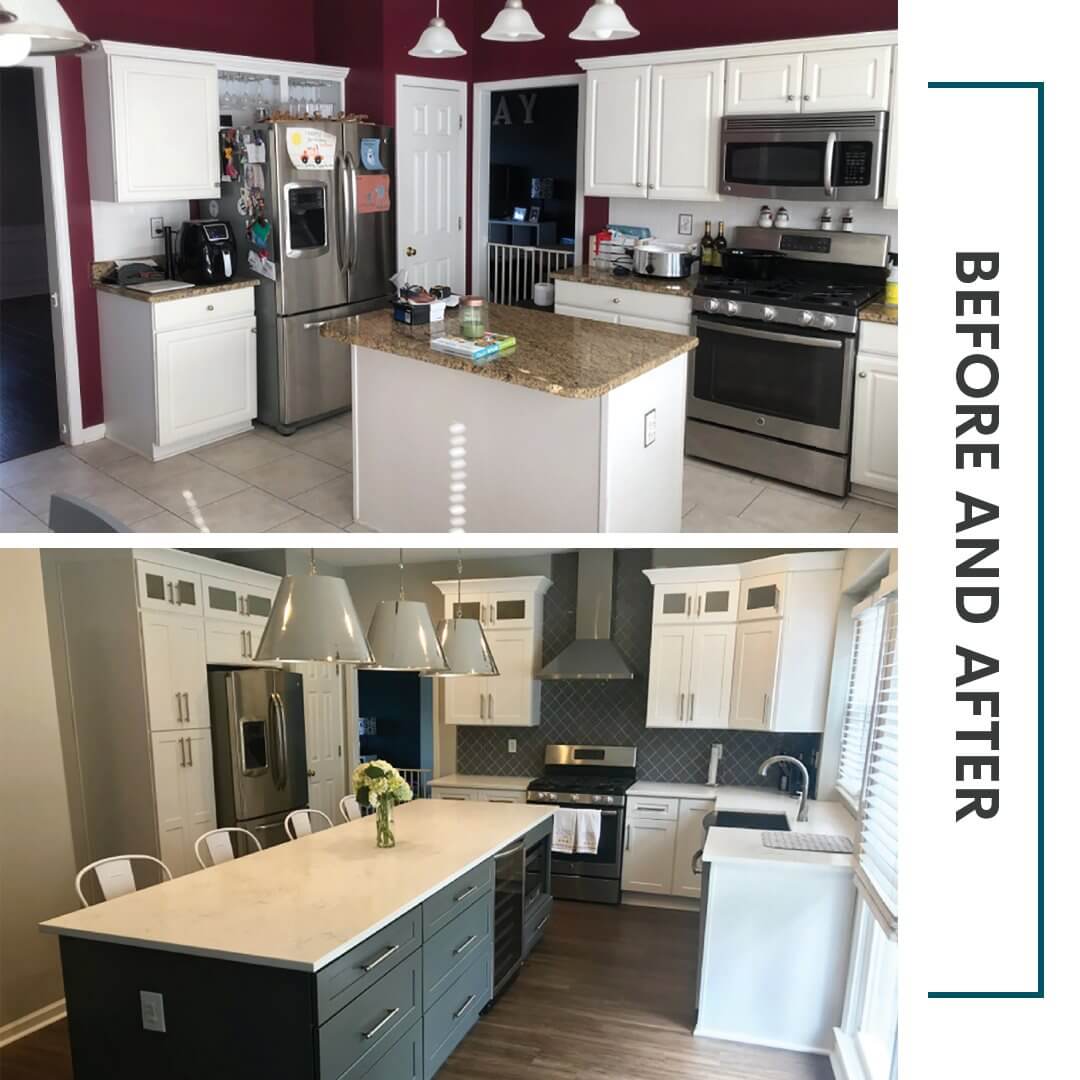 Kitchen renovation Before and After