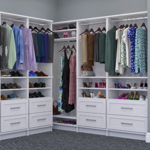 closet systems to optimize vertical space