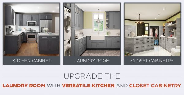 Laundry Room with Versatile Kitchen and Closet Cabinetry