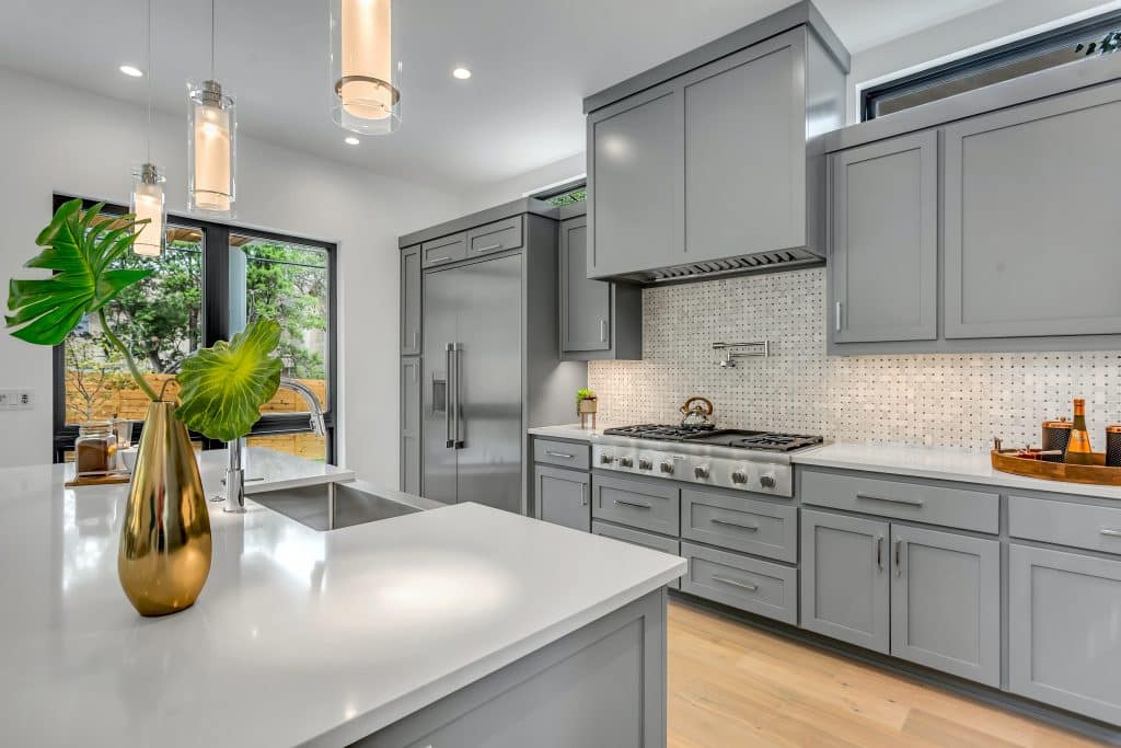 grey kitchen cabinets