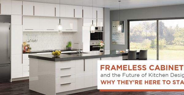 Modern kitchen with frameless cabinets in a sleek, minimalist design