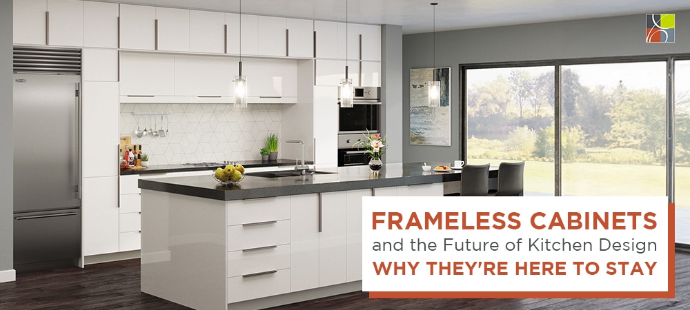 Modern kitchen with frameless cabinets in a sleek, minimalist design