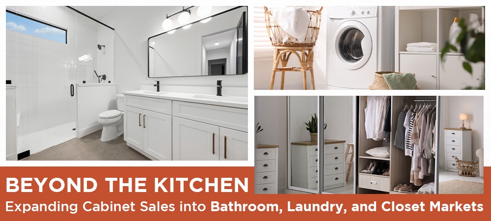 Stylish bathroom, laundry, and closet cabinets showcasing modern design trends