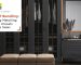 Matching bathroom vanity and closet cabinet bundle in modern home interior