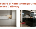 Modern kitchen showing matte and high-gloss cabinet finishes side by side in natural light.